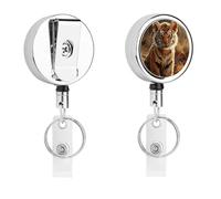 Heavy Duty Metal Small Tiger Badge Reel for Nurse Teacher Retractable Lanyard Badge Holders with 360° Swivel Alligator Clip Id Card Holder for Name Tag Event Pass Key Credit Card