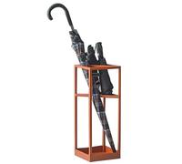 Heavy-Duty Metal Square Umbrella Stand with Drip Tray - Stylish Hollow Design for Large Umbrellas Baseball Bats Sports Equipment and Fishing Rods