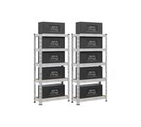 Heavy duty metal storage shelf with adjustable shelves for garage, Set of 2(30 x 75 x 150 cm)