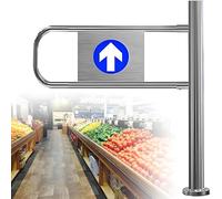 Heavy-Duty Metal Swing Gate for Supermarkets & Warehouses - Spring-Loaded Self-Closing Security Door Ideal for Industrial Use Libraries & Right-Swing Entrances - 100x100cm