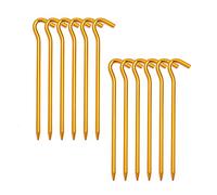 Heavy Duty Metal Tent Pegs, Rustproof Aluminum Alloy Camping Stakes with Carry Bag, Lightweight 18x3.2cm, Perfect for Gardening and Hiking, 6 Pack