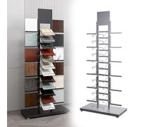 Heavy Duty Metal Tile Display Rack for Building Material Samples, Floor Sample Holder for Exhibit Halls and Retail Stores