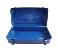 Heavy Duty Metal Toolbox with Portable Foldable Handle, Secure Latch Closure and Thickened Base, Steel Tool Storage Case for Workshop, Garage, Warehouse,(45x24x15cm)