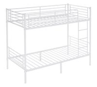 Heavy Duty Metal Twin Over Twin Bunk Bed W/ Ladder & Full-Length Guard Rail