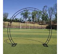 Heavy Duty Metal Wedding Arch - Rust-Resistant Moon Gate in Black/White, 2x2.4m Outdoor Arbor for Gorgeous Bridal Photos & Garden Decor