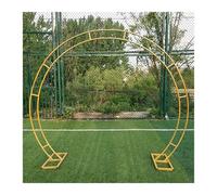 Heavy Duty Metal Wedding ArchRustResistant Circle Arbor in Black/White Elegant Moon Gate Design for Bridal Party & Garden Decorations Sturdy Outdoor Ceremony Decor