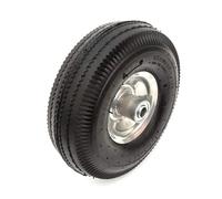 Heavy Duty Metal Wheel With 10 Inch 2 Ply Pneumatic Tyre Size 4.10/3.50-4 Line Tread Fits Sack Hand Truck Maximum Load 136 kg
