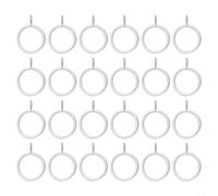 Heavy Duty METALs Curtain Rings, For Rods 25-37mm, Smooth Gliding Iron Hooks, For Drapes Voile Shower, Polished No Snag Hardware in Black Silver White(White 24pcs)