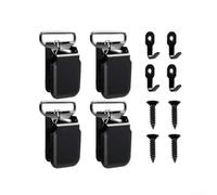 Heavy Duty METALs Tapestry Hanger Clips for Wall Display, Iron Rug and Quilt Holder Brackets with Screws, Secure Mounting Hardware for Carpets, Car Mats, Posters, Black, 4 or 8 Pack(4 piece)