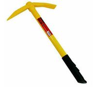 Heavy Duty Micro Mattock Pick Axe Yellow Garden Gardening 430mm Long Metal Handle Black Plastic Grip
