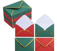Heavy Duty Mini Envelopes with Gold Border - 48 PK - Gift Card Envelopes Small Envelope Assorted Color for Note Cards Business Card Wedding 3.9 x 2.75 Inches