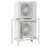 Heavy Duty Mini Split AC Support Bracket - Universal Galvanized Steel Condenser Stand for Heat Pump Systems, Shock Absing Double Stack Leveling Base