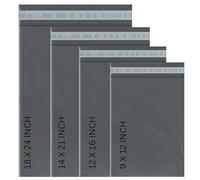 Heavy Duty Mixed Grey Plastic Mailing Bags Extra Strong Envelopes Small to Extra Large Poly Postage Mailers for Secure Posting, Mailing, Shipping, and Delivery (4 Sizes | 25 Bags)