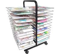 Heavy-Duty Mobile Art Drying Rack on Wheels Space-Saving Rolling Stand for Classroom & Studio - Ideal for Artists Crafters & Educators