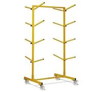 Heavy-Duty Mobile Bumper Rack - Adjustable Bumper Storage Stand with Locking Wheels - Multi-Level Automotive Panel Holder for Body Shops & Paint Booths