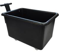 Heavy-Duty Mobile Plastic Container Truck with Handle | Leak-Proof Tapered Warehouse Cart for Industrial, Commercial & Hospitality Use (225L)