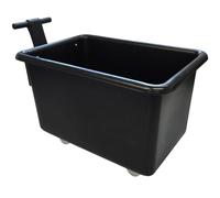 Heavy-Duty Mobile Plastic Container Truck with Handle | Leak-Proof Tapered Warehouse Cart for Industrial, Commercial & Hospitality Use (320L)