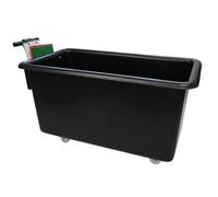 Heavy-Duty Mobile Plastic Container Truck with Handle | Leak-Proof Tapered Warehouse Cart for Industrial, Commercial & Hospitality Use (455L)