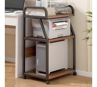 Heavy Duty Mobile Printer Stand, Industrial Rolling Printer Cart with Storage Shelf and Lockable Wheels for Office and Home