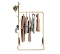Heavy Duty Mobile Storage Rack - Freestanding Display Rack & Tool Pegboard for Garage - Modern Gold Clothing Rack with 5 Hooks - Large Capacity Garment Rack for Retail (60x40x170cm)