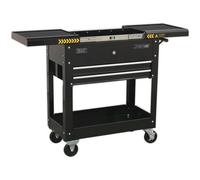 Heavy-Duty Mobile Tool And Parts Trolley - Steel Construction - 770mm X 370mm X 830mm - Black
