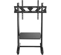 Heavy Duty Mobile TV Cart for 55-80" TVs | Adjustable TV Stand on Casters for Home Office & Entertainment | Portable Rolling TV Shelf with Storage