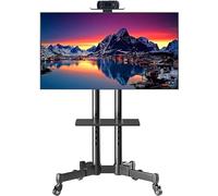 Heavy Duty Mobile TV Cart Rolling TV Stand with Adjustable Height Universal TV Cart for 32-70" TVs Portable TV Rolling Cart with Locking Wheels