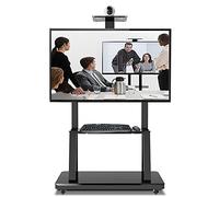 Heavy Duty Mobile TV Stands for Flat Screens eith Wheels & Camera Shelf, Fits 43/42/55/60/65/70 Inch TV, Adjustable Height Rolling TV Cart for Trade Shows/Schools