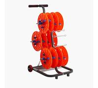 Heavy-Duty Mobile Wire Spool Rack with Wheels for Industrial Electrical Cable Dispensing and Storage