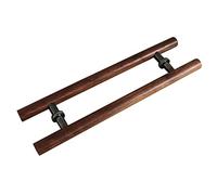 Heavy Duty Modern Door Handle - Double Sided Wooden Pull for Wood, Steel, Aluminum & Glass Doors - Barn Door Handle in Black Walnut Finish - Commercial Quality