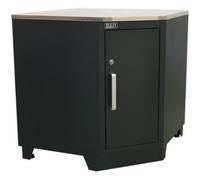 Heavy Duty Modular Corner Floor Cabinet With Adjustable Shelf And Locking Mechanism