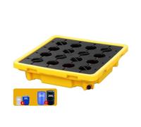 Heavy Duty Modular Spill Containment Pallet Tray for Oil Tanks 17 Gallon Capacity Anti Leak Design Essential Drum Spill Prevention & Reliable Solution