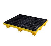 Heavy-Duty Modular Spill Containment Platform - Leak-Proof Plastic Tray for Oil Drums - Industrial Spill Pallet 123x105x17cm - Safe & Durable Solution for Oil & Chemical Spills