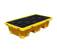 Heavy Duty Modular Spill Containment Platforms - Leak-Proof Plastic Pallets for Oil Drums & Labs, 120x60x10cm, Ultimate Spill Control Solution, Durable