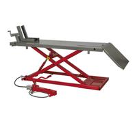 Heavy Duty Motorcycle Lift - 680kg Limit - Air & Hydraulic Powered - Foot Pump
