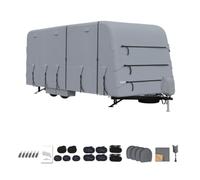 Heavy Duty Motorhome Cover, 27-30FT RV Cover for Travel Trailers | Caravan & Camper, 4-Ply Breathable, Windproof, Anti-UV Protection, Includes Step Cover, Straps & Accessories