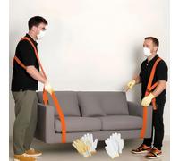 Heavy Duty Moving Straps for 2 Person - 300kg Load Capacity Furniture Lifting Straps with Shoulder Harness, Non-Slip Lifter Belt for Sofa, Appliance, Mattress - Bonus 2 Pairs Gloves