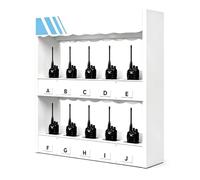 Heavy Duty Multi Slot Radio Charging Storage Holder Rack, Wall Mounted Multi-Device Two Way Walkie Talkie Organizer Stand for Industrial/Logistics/Outdoor