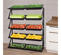 Heavy Duty Multi Tier Fruit & Vegetable Display Rack - Durable Market Shelf for Grocery Stores Retail Displays & Farmers' Markets - Boost Visibility & Sales Efficiency