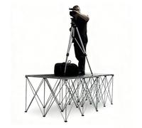 Heavy Duty Multifunction Stages Platform With Folding Riser Legs, Portable Compact Stage Modular Unit For Large Small Event/Warehouses/Garages - Easy Assembly(H-40 cm/16'',50x100cm/20x39'')