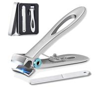Heavy Duty Nail Clippers with File | Sharp Curved Blade for Thick Nails | Stainless Steel for Seniors & Arthritic Hands