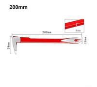 Heavy Duty Nail Removal Pry Bar with Dual Claw Design and Striking Face for for Precision Nail Pulling, Alloy Steel Construction with -Resistant Red(200mm)