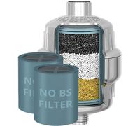 Heavy Duty NO BS Shower Filter with Extra Replacement Cartridge - 99% REMOVAL Shower Head Filter for Hard Water, Chlorine, Heavy Metals, Fluoride, Micro-life, Organics & Much More!