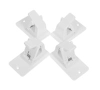Heavy Duty No Drill Curtain Rod Brackets - 2 Pairs Sturdy Holders for Thick Shower & Window Poles Sleek White Design for Bathroom & Bedroom Decor