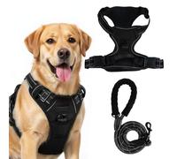 Heavy Duty No Pull Dog Harness for Large Dogs - Adjustable Anti-Pull Pet Vest with Reflective Padded Handle, Escape-Proof Design & Easy Control for Walking & Training-D-Ring Snap Hook,Black, XL