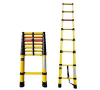 Heavy Duty Non-Conductive Fiberglass Telescopic Extension Ladder 3.5m/11.5ft Lightweight Safe with Finger Protection 150kg Load Capacity for Home & Professional Use