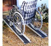Heavy Duty Non-Slip Aluminum Telescopic Ramps 2 Pieces, Portable Wheelchair Ramp for Mobility Scooters, Electric Wheelchairs, 7FT
