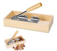Heavy Duty Nutcracker Walnut Cracker with Wooden Base Manual Pecan Nuts Peeler Tool for Walnuts Pecans Hazelnuts Almonds
