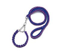Heavy Duty Nylon Braided Dog Leash for Large, Medium & Small Dogs - Durable Lead for Walking & Camping(Blue and Purple,L width 2.5cm)
