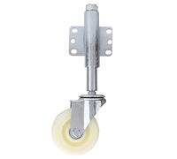 Heavy-Duty Nylon Gate Wheel - 110lbs Load Capacity Spring-Loaded Caster for Farm & Wooden Gates | Shock Absorbing, Universal 6-Hole Mounting Plate for Uneven Ground